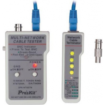 Тестер сетевого кабеля Proskit 3PK-NT007N Тестер сетевого кабеля Proskit 3PK-NT007N