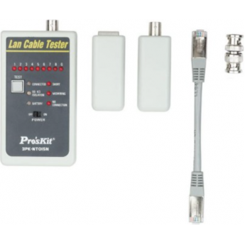 Тестер сетевого кабеля LAN PROSKIT с разъемами RJ-45 и BNC 3PK-NT015N Тестер сетевого кабеля LAN PROSKIT с разъемами RJ-45 и BNC 3PK-NT015N