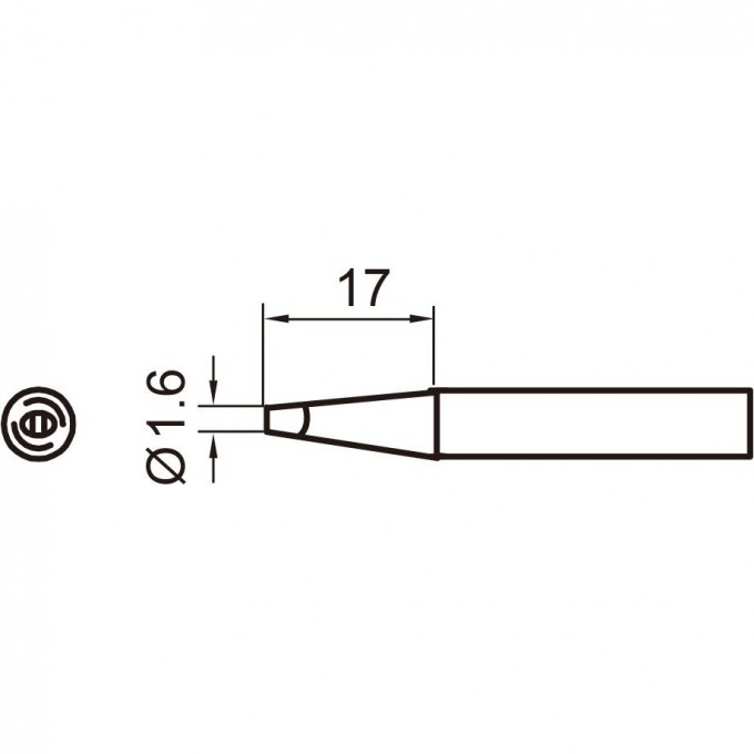 Жало паяльное клиновидное PROSKIT 5SI-216N 1.6 мм 5SI-216N-1.6D
