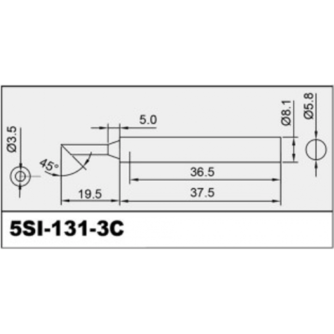 Жало паяльное прямое со скосом PROSKIT 5SI 3.5 мм 64A000044