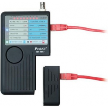 Прибор для проверки кабелей PROSKIT MT-7057 для RJ-11, RJ-45, USB, BNC 64C000038