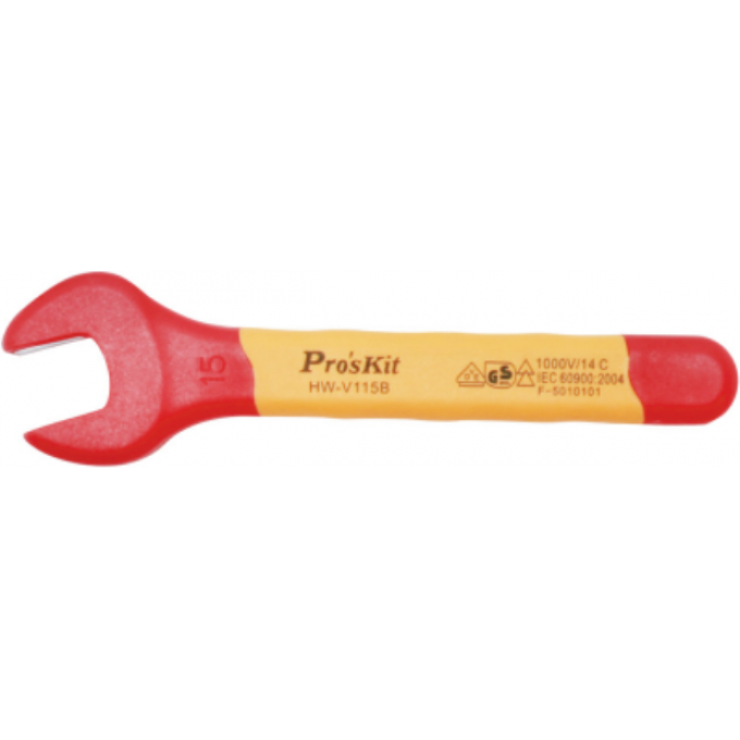 Рожковый гаечный ключ диэлектрический PROSKIT 15 мм HW-V115B