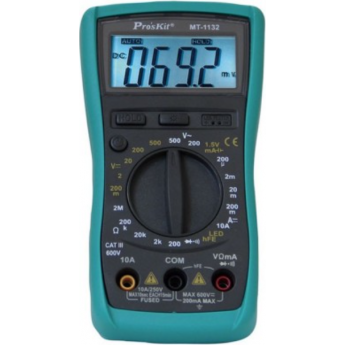 Цифровой мультиметр PROSKIT с ЖК-дисплеем 3½ разряда MT-1132 Цифровой мультиметр PROSKIT с ЖК-дисплеем 3½ разряда MT-1132