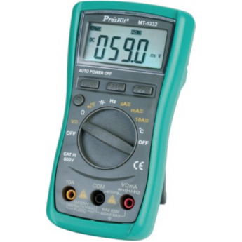Цифровой мультиметр PROSKIT MT-1232 с ЖК-дисплеем 3¾ разряда Цифровой мультиметр PROSKIT MT-1232 с ЖК-дисплеем 3¾ разряда