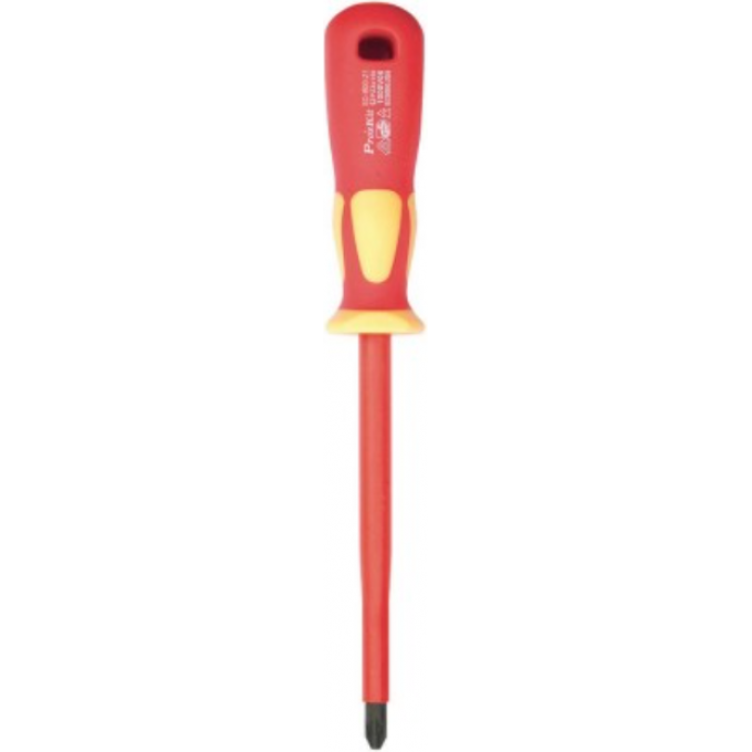 Отвертка диэлектрическая крестовая Pozidriv PROSKIT PZ1 до 1000В SD-800-Z1