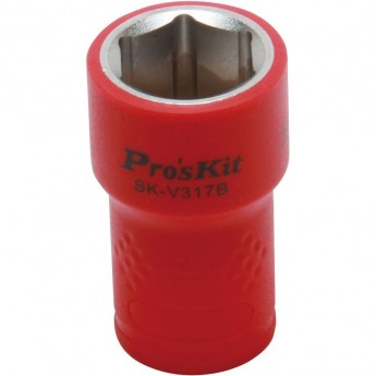 Изолированная торцевая головка PROSKIT VDE 3/8 дюйма 17 мм 1000 В SK-V317B Изолированная торцевая головка PROSKIT VDE 3/8 дюйма 17 мм 1000 В SK-V317B