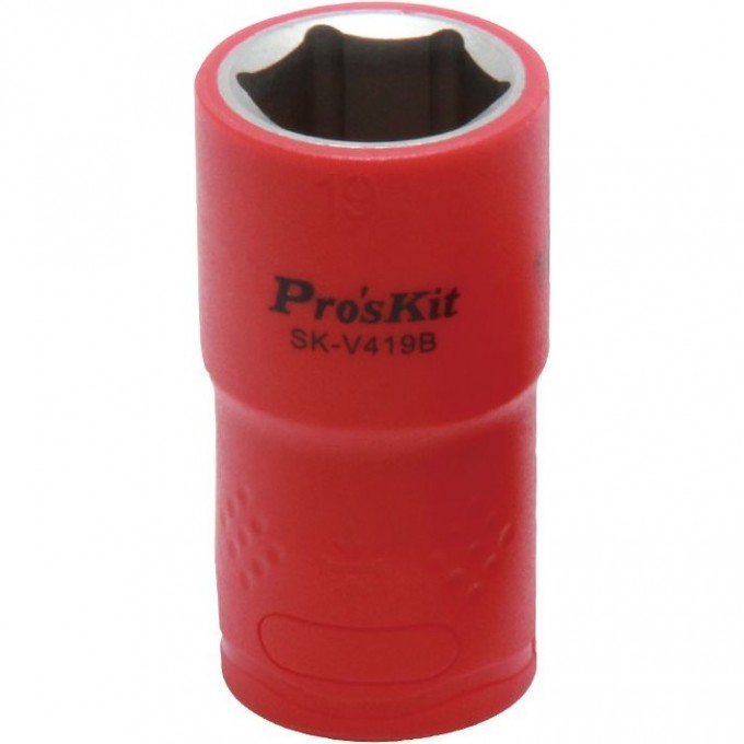 Торцевая головка изолированная VDE PROSKIT 1/2 дюйма 19 мм 1000 В SK-V419B