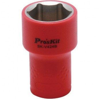 Изолированная торцевая головка PROSKIT 1/2 дюйма 24 мм 1000 В SK-V424B Изолированная торцевая головка PROSKIT 1/2 дюйма 24 мм 1000 В SK-V424B