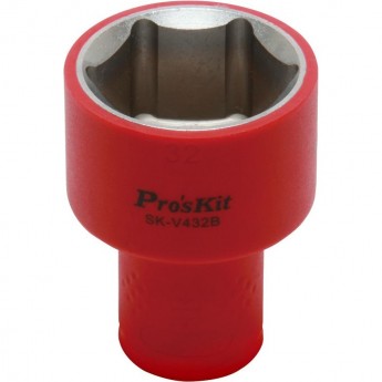 Изолированная торцевая головка PROSKIT VDE 1/2 дюйма 32 мм 1000 В SK-V432B Изолированная торцевая головка PROSKIT VDE 1/2 дюйма 32 мм 1000 В SK-V432B