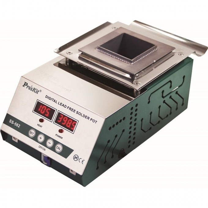 Паяльная ванна PROSKIT цифровая с тигелем Ø 55 мм на 1.3 кг припоя SS-562B